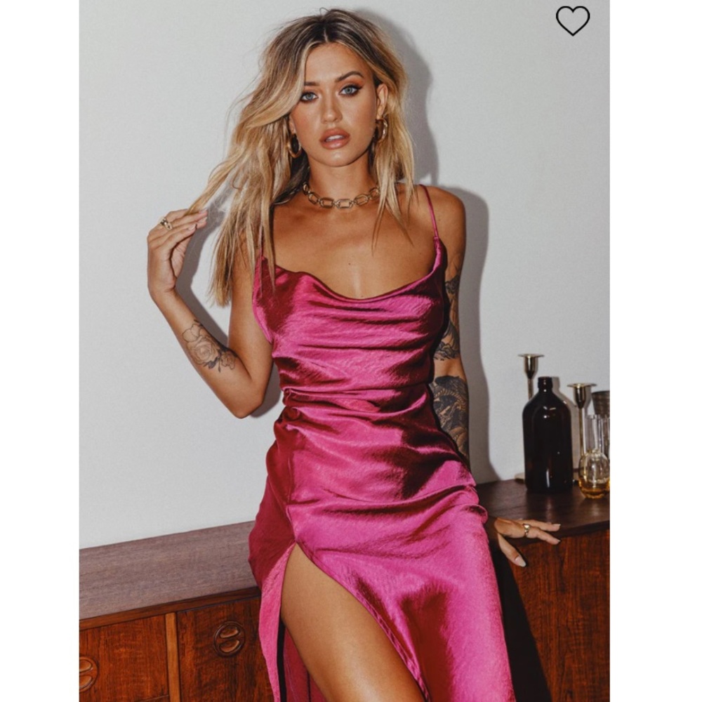 Magenta Walk the Line Dress - Princess Polly